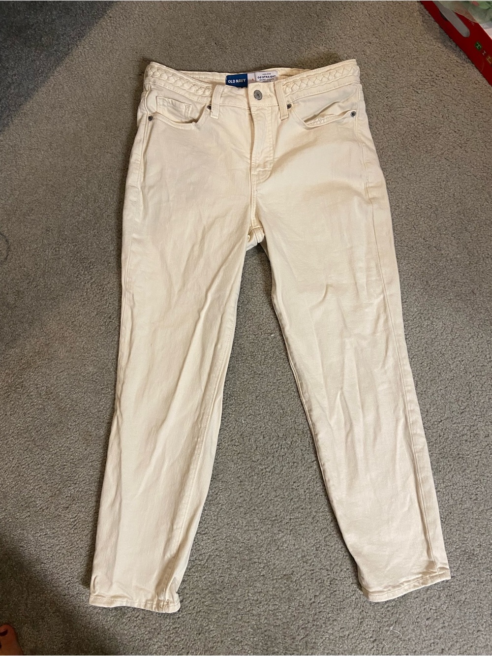 NWOT Old Navy OG Crop Straight Braided Waist Jean